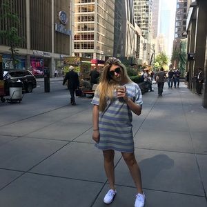 Urban Outfitters Tshirt Dress Blue Stripe Medium